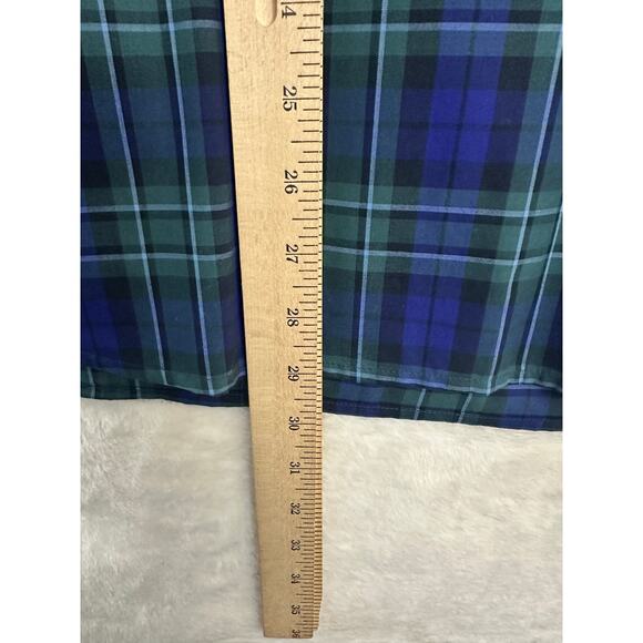 Lands' End Blue Plaid No Iron Supima Top 14 Large Half Button - Picture 9 of 9